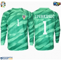 Moški Nogometni dresi Hrvaška Dominik Livakovic #1 Vratar Gostujoči EP 2024 Dolgi Rokav